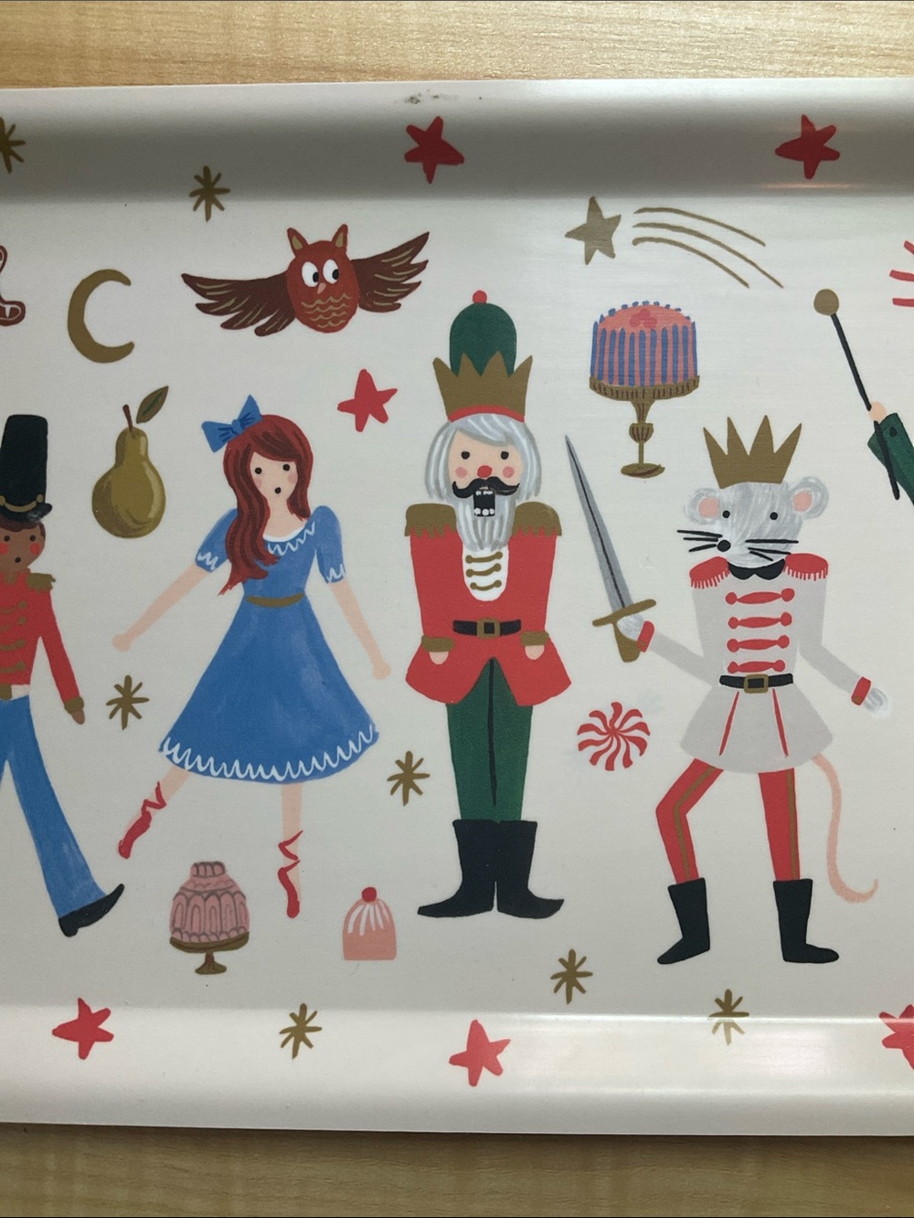 Rifle paper co Nutcracker wood melamine tray Anthropologie